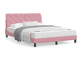 Bed frame with headboard, pink, 120x200 cm, velvet