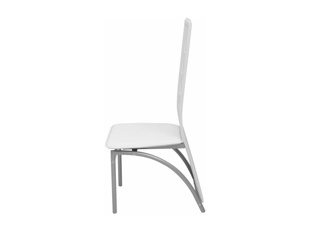 Set of 4 white faux leather dining chairs 73452AKMJ