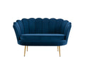 Bohometop 2-seater shell-shaped sofa in midnight blue velvet by Bohometop 10932KCVA