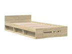 Bohometop oak bed frame and drawer, 90x190cm, engineered wood, 10351QEFX