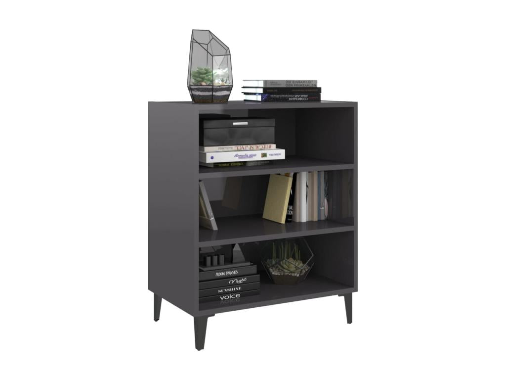 Glossy Grey Buffet 57x35x70 cm Chipboard 83766NRPE