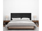 Bohometop Fabric Headboard with 2 Bohometop Buttons 145x50cm Fits 135/140cm Beds - Black 05371TXPP