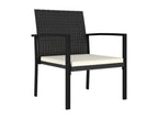 2-Piece Garden Dining Chairs, Black Wicker Resin, 33042IJBW