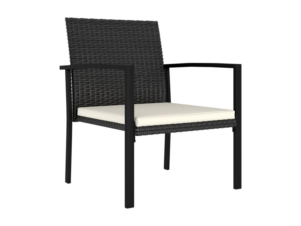 2-Piece Garden Dining Chairs, Black Wicker Resin, 33042IJBW