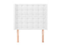 Headboard with wings, White, 103x16x118/128 cm, Faux Leather, 42946UHKO