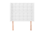 Headboard with wings, White, 103x16x118/128 cm, Faux Leather, 42946UHKO