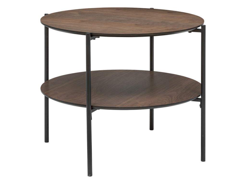 Round coffee table in natural wood and metal - diameter 63.20 x Height 52 cm 01200LHID