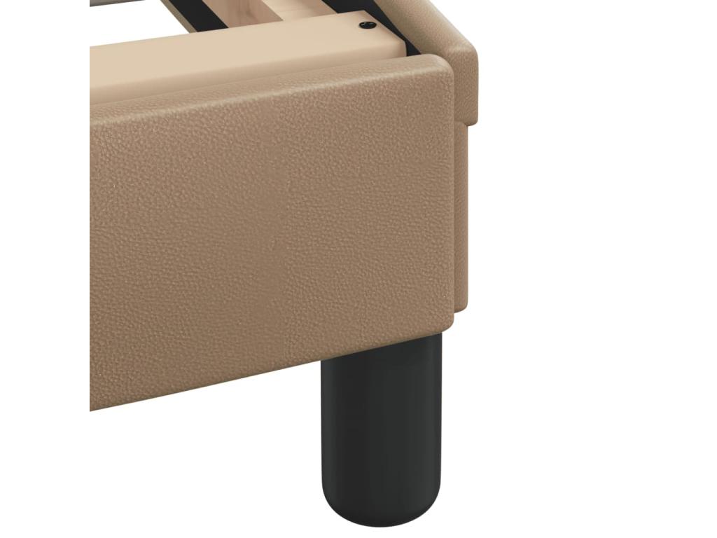 Cappuccino bed frame with headboard, 180x200 cm, faux leather, 32972MPQY