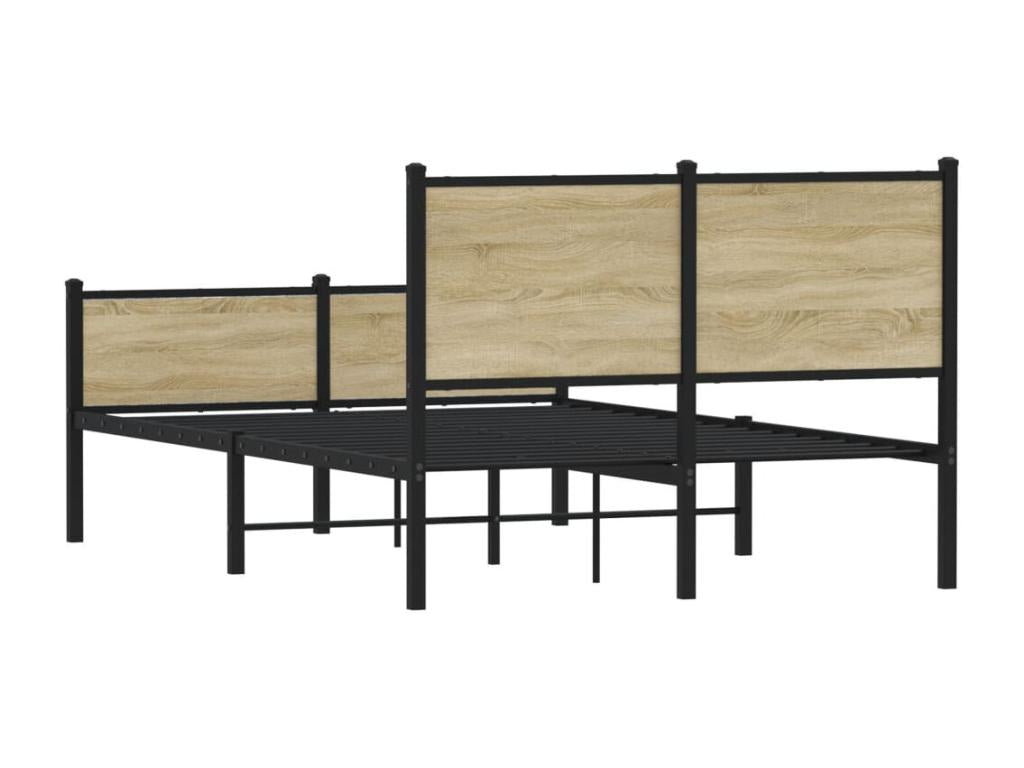 Nidchicshop oak metal bed frame (mattress not included) 140x200 cm 59629KTRV