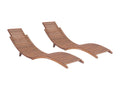 Folding sun loungers, 2 brown wooden chairs, 175x50x55 cm, 02 0011946 82563CYRU