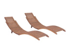 Folding sun loungers, 2 brown wooden chairs, 175x50x55 cm, 02 0011946 82563CYRU