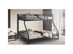 Nidchicshop Metal Bunk Bed – 90x200 / 140x200 cm – Dark Grey – Slatted Base Included 79215GMFR