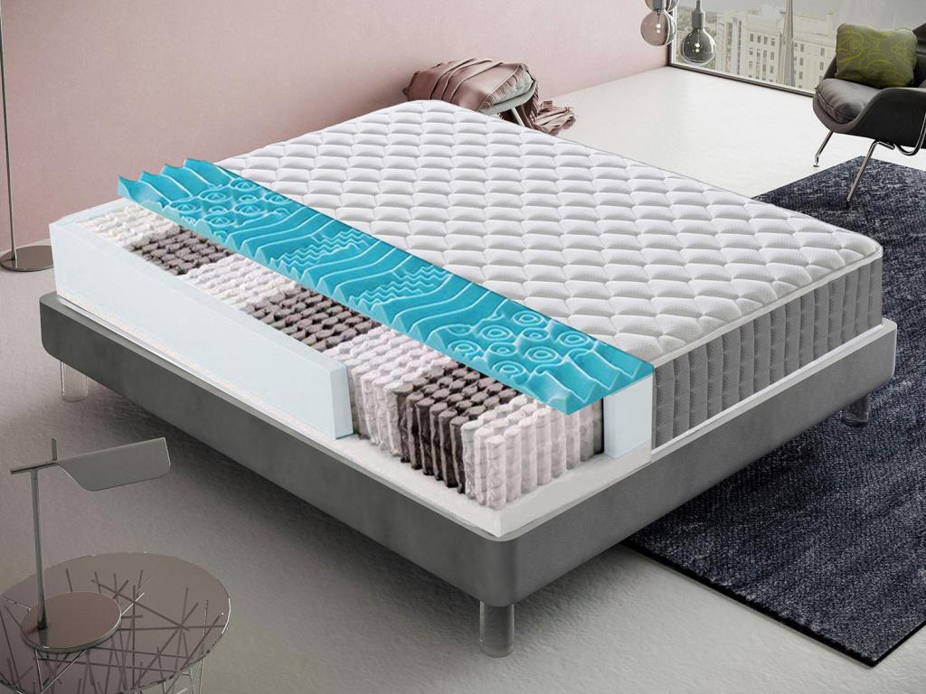 Pocket spring mattress with memory foam, 9 differentiated zones - Anatomical - 100x190 cm 55488WMIK
