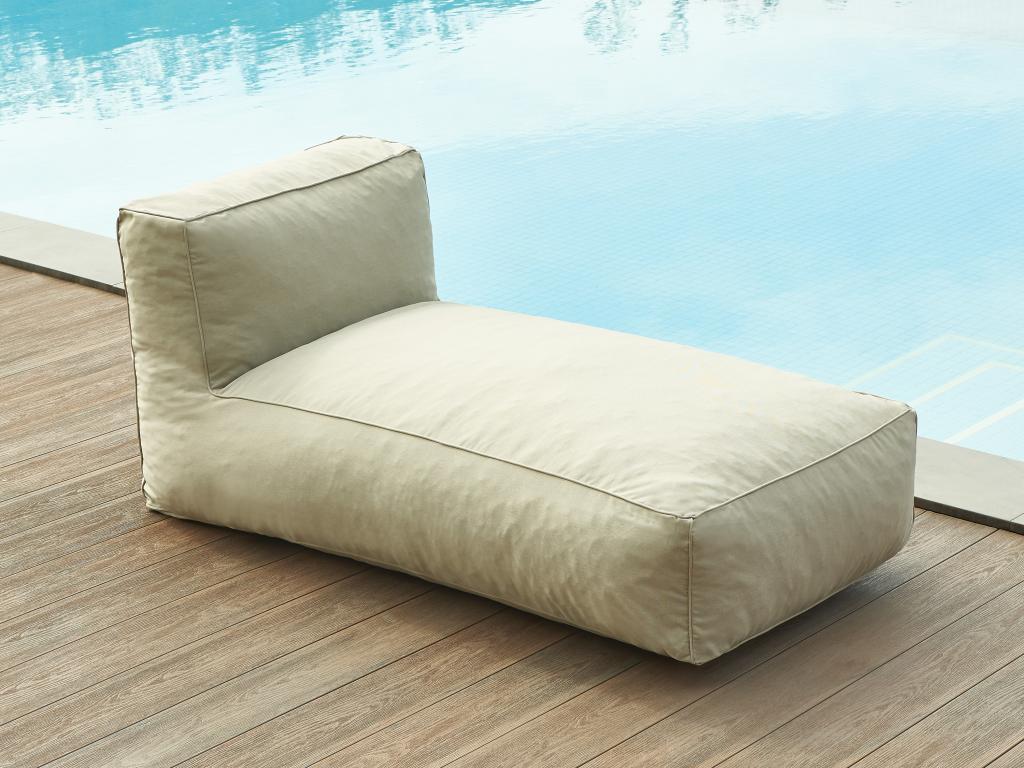 Fabric garden chaise longue - Beige - Bohometop 01284TATN