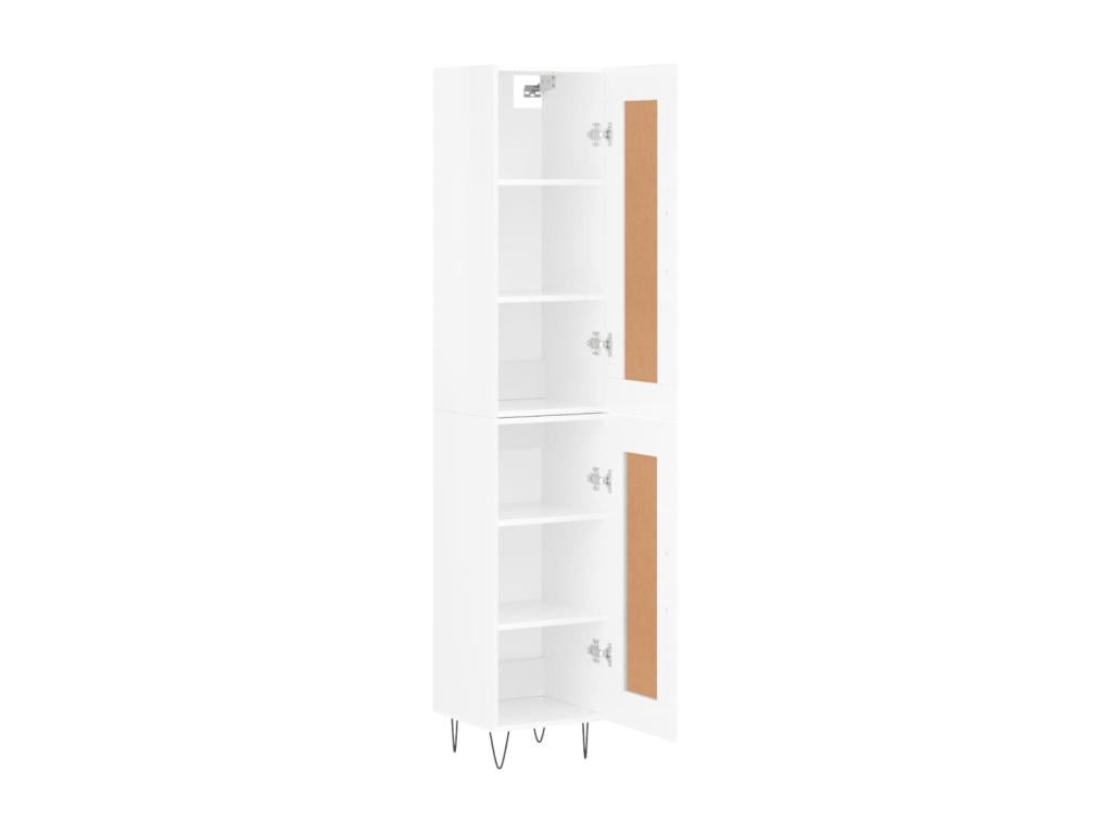 High-gloss white sideboard, 34.5x34x180 cm, engineered wood, 05833LFAO