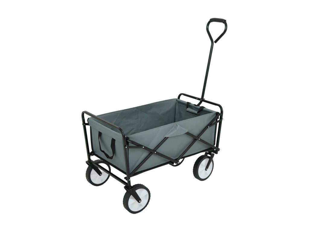 Folding beach trolley with plastic wheels and a maximum load capacity of 120 kg, in grey 23520CUAQ