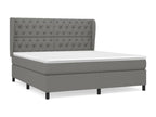 Upholstered bed base with mattress, dark grey, 160x200cm, fabric, 20299YEDR