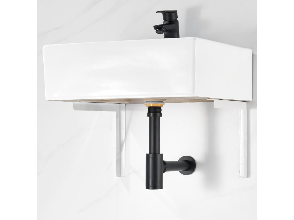 Bohometop Universal Design Basin Siphon with Standard 1 1/4" Drain Pipe and Seal Included, Tubular Siphon for Basin, Black 70610TXSC