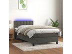Bohometop bed base with mattress and LED lighting, dark grey, 90x190cm, 65739ETXE