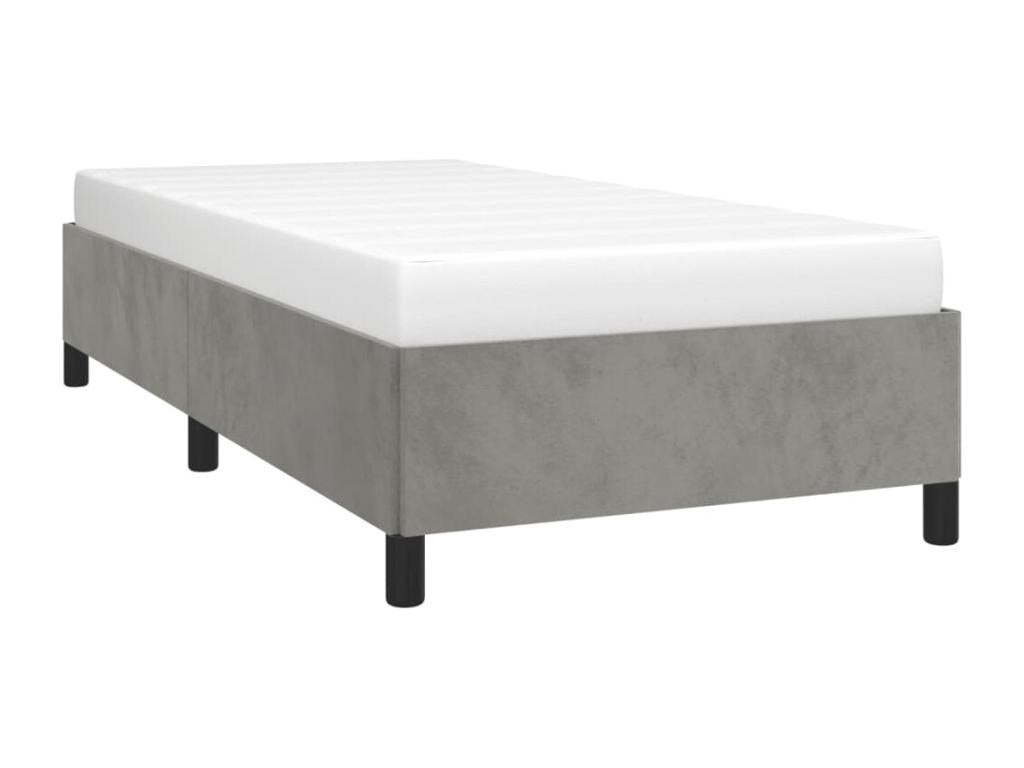 Light Grey Bed Frame 90x190 cm Velvet 76505XPYQ