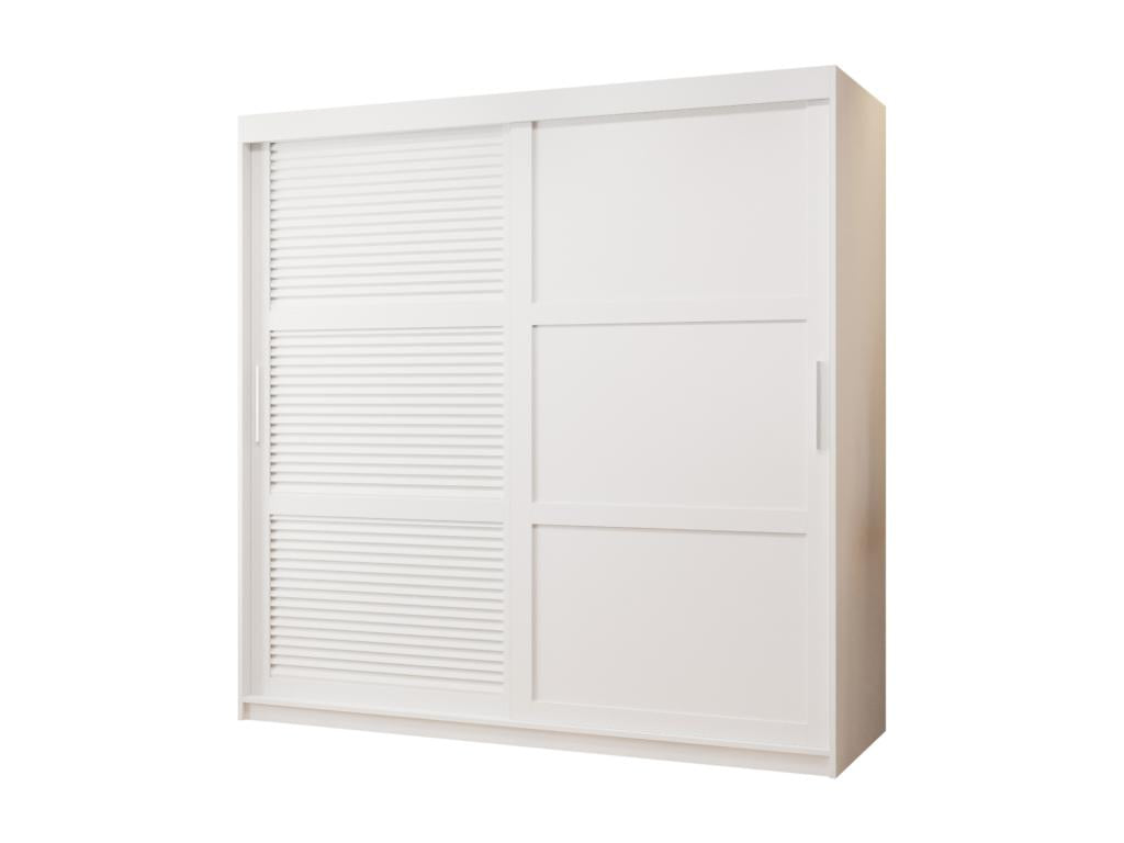 Bohometop 3 Sliding Door Wardrobe 200/180/62 2 Doors White 98842LEUU