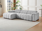 Homelumiere left-hand corner sofa in light grey electric fabric