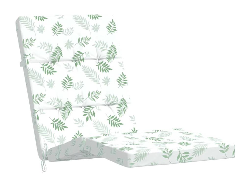 Set of 2 leaf pattern chaise lounge cushions