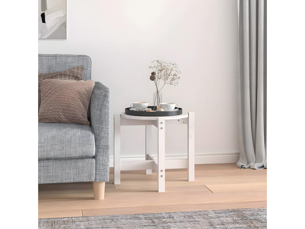 Coffee table, white, 52.5x45 cm, solid pine wood, 16509NBXT