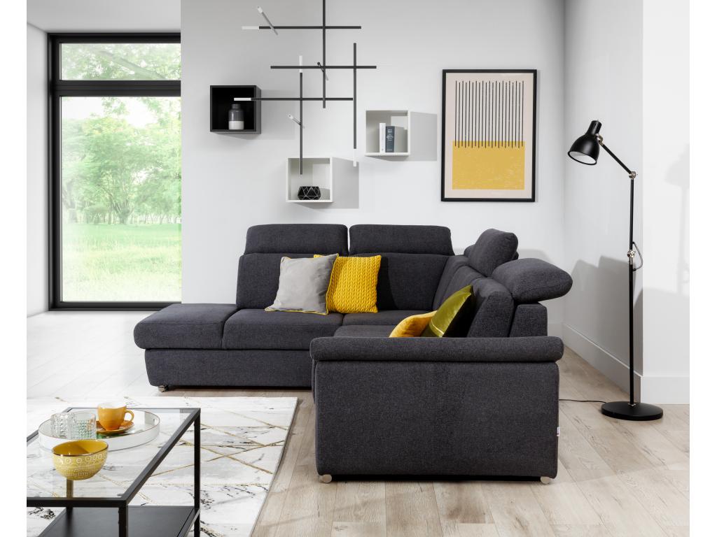 Nidchicshop 260cm Left-Hand Corner Sofa Bed in Light Grey Velvet with Adjustable Headrests 36098DNND