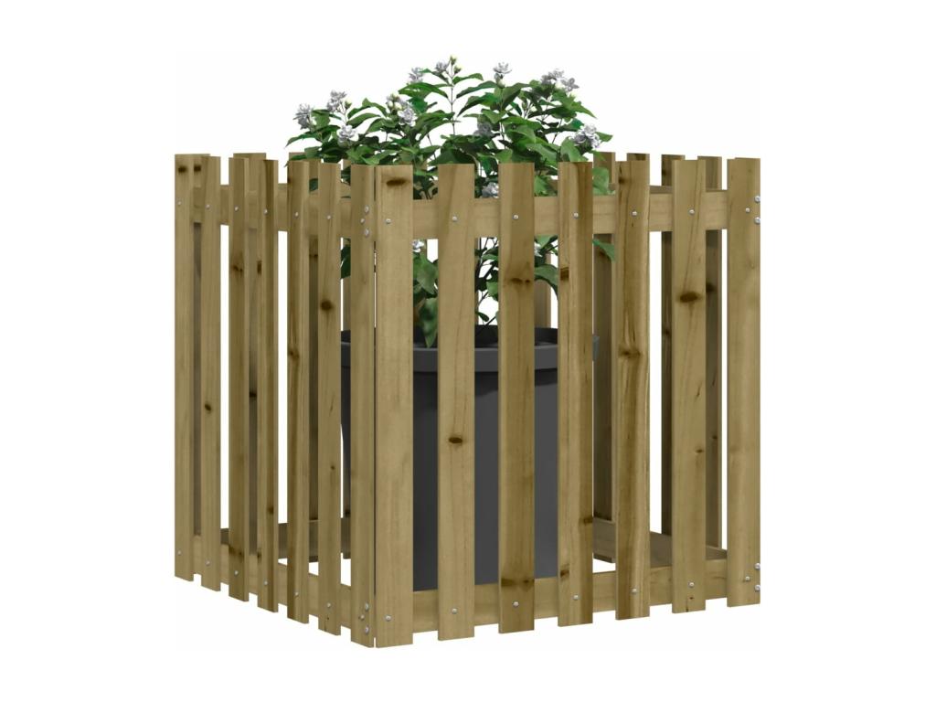 Planter with fence design 70x70x70 impregnated pine 85115SRNP