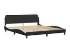Bed frame with Bohometop LED, black and white, 180x200 cm, faux leather, 84330ZMWT