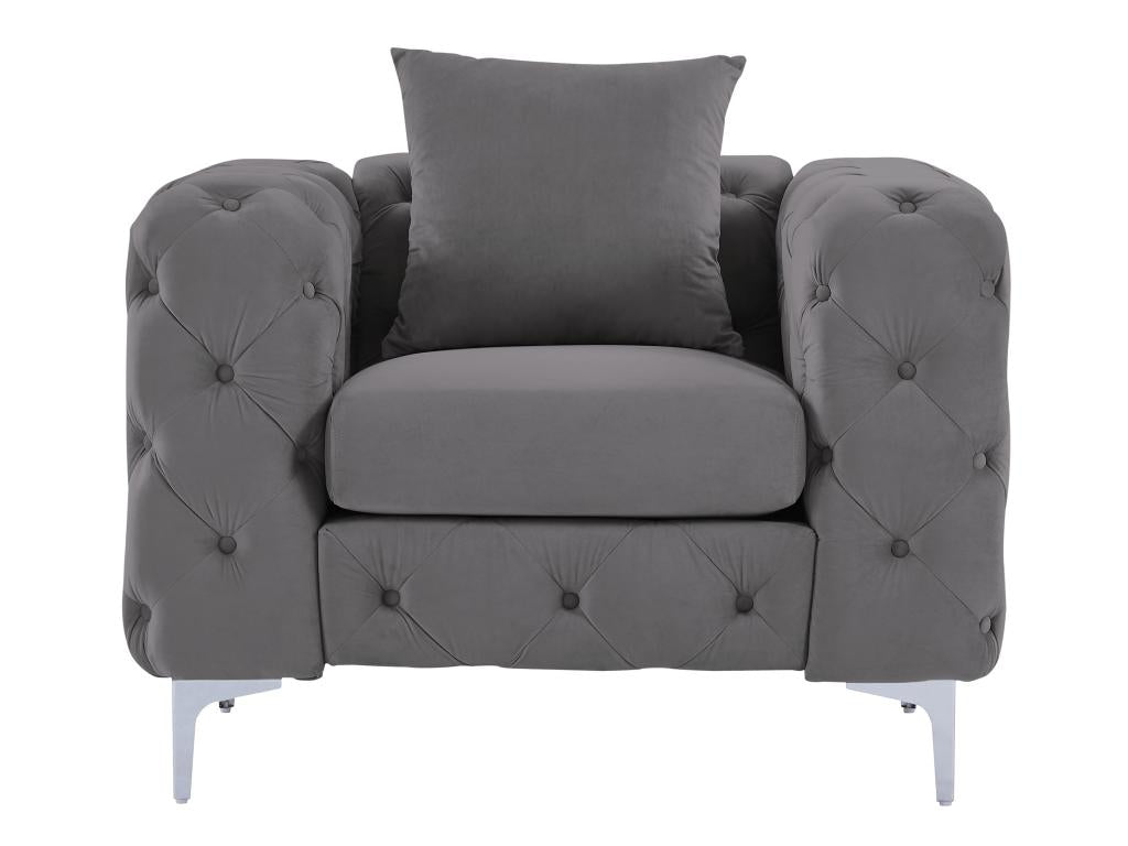 Bohometop armchair in anthracite velvet Bohometop 28262FLFR