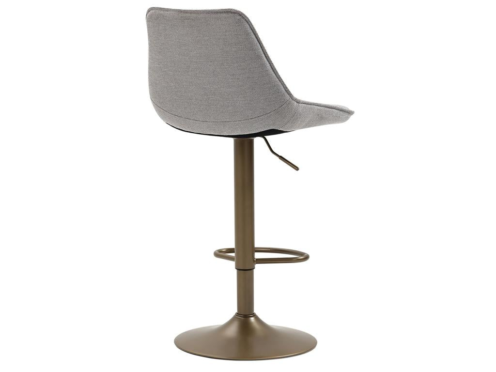 Set of 2 Bohometop bar stools, height-adjustable high chair with metal base and light grey fabric upholstery 89704YXMQ