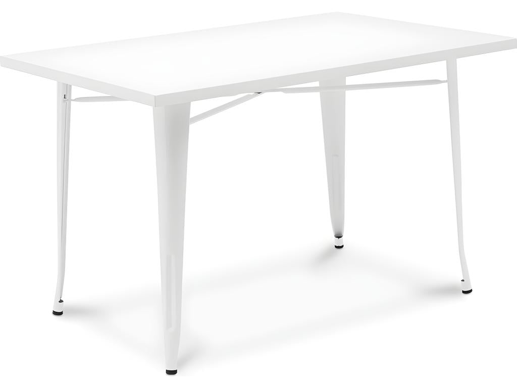 Rectangular dining table - Industrial design - White metal - Bohometop 13078JNKN