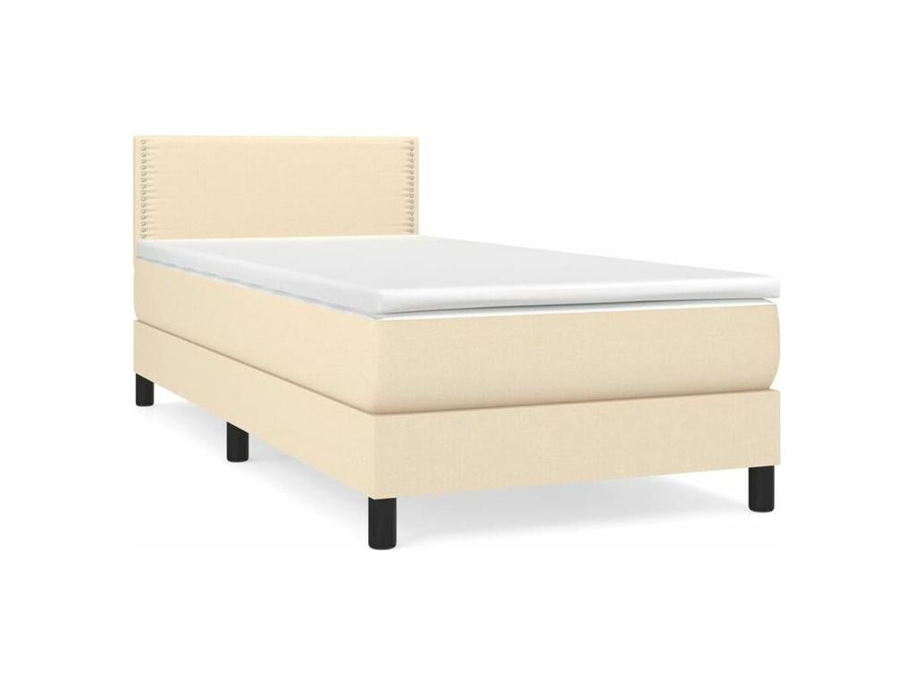 Nidchicshop bed base with mattress, Cream 80x200 Fabric 27338QNJR