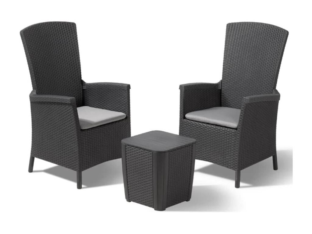 Bohometop Graphite 3-Piece Outdoor Furniture Set 231692 57297ZRAV