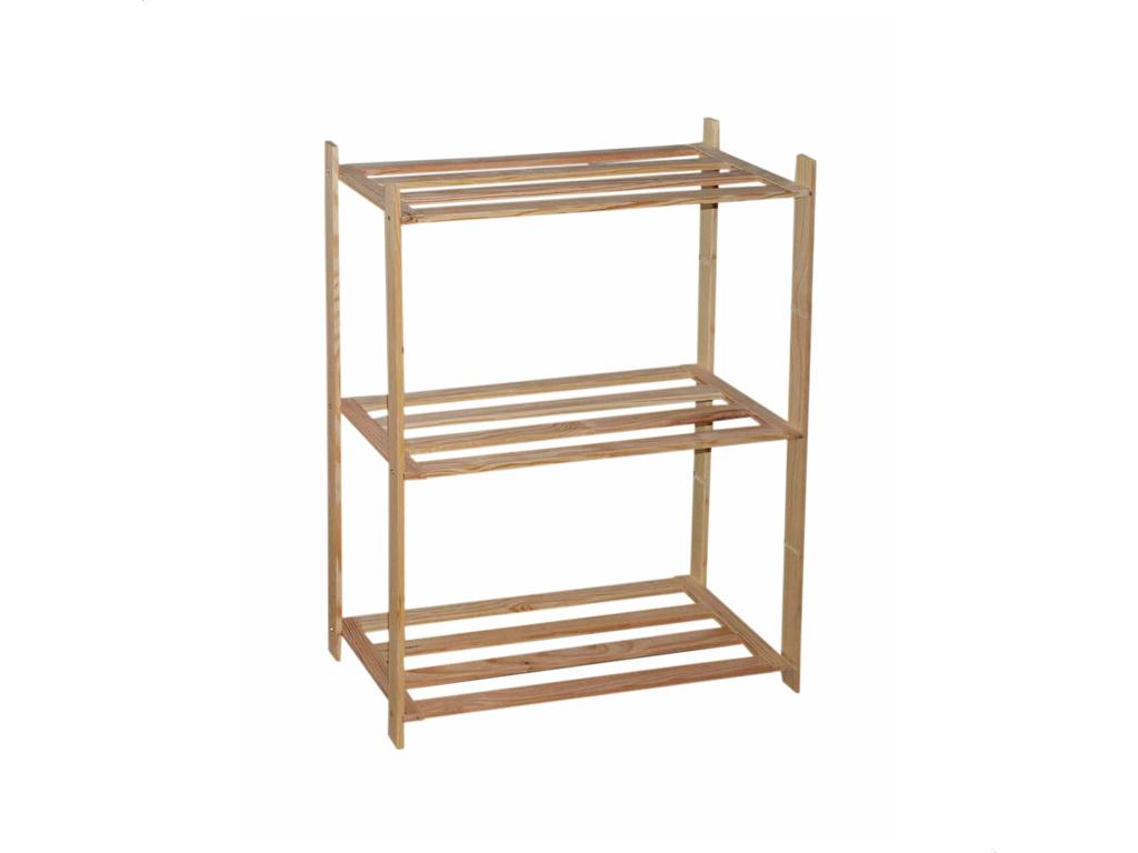 Wooden shelf with 3 shelves, 90x35x4 cm, 53456VBRL