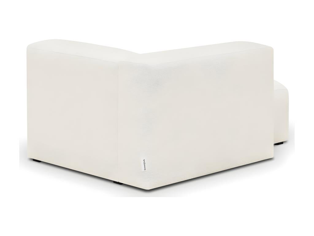 Modular left-hand corner chaise longue in ecru bouclé fabric - Bohometop 33749LPZR