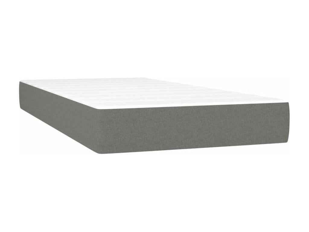 Upholstered bed base with mattress and LED lighting, Dark Grey, 90x190cm, Fabric 23233GUSH