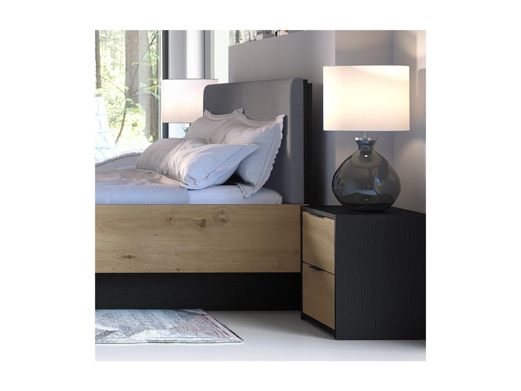 Set of Two Bohometop Bedside Tables - Modern Design with 2 Drawers 47385ZZJH