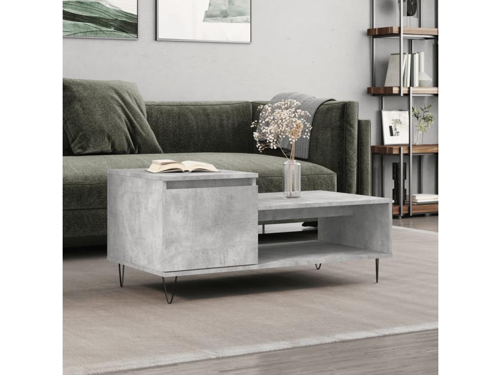 Coffee table, concrete grey, 100x50x45 cm, engineered wood, 95302DDMO