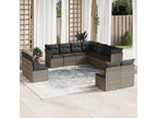 11-piece garden furniture set with grey resin wicker cushions 06090KBWZ