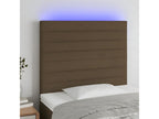 LED Headboard, Dark Brown, 80x5x118/128 cm, Fabric, 03671ZIOC