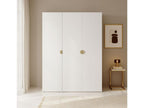3-door wardrobe with long hanging rail and drawers - 150 cm - white - Bohometop 88792BJYQ