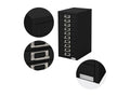 Set of 4 black metal filing cabinets with 10 drawers, A4 document filing system, 10105BDFE