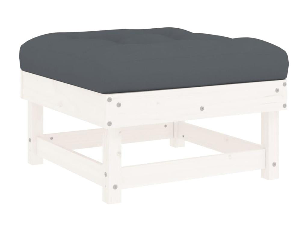 8-piece garden furniture set with cushions, white solid wood 01526JDMM