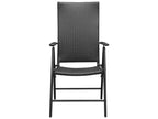 Garden chairs, set of 4, black wicker resin, 46493AGZB