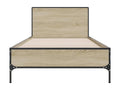 Bohometop Oak Bed Frame 90x190 cm Engineered Wood and Metal 92702WIRU