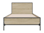 Bohometop Oak Bed Frame 90x190 cm Engineered Wood and Metal 92702WIRU