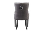 Nidchicshop - Set of 4 Velvet Upholstered Chairs - With Armrests - Wooden Legs - Dark Grey 80264KSRU